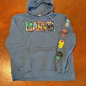 Marvel Multi Character Blue Hoodie Unisex Size XL